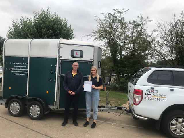 Huge congratulations to Tabby from Big Bear Trailers and outdoor, Oundle. First attempt pass at your B+E test. Good couple of days training and great pass. From Neville & George. Three Shires Driving Centre Ltd
