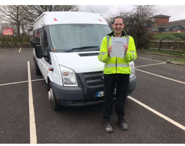Congratulations to Laurence from Tresham College Kettering on passing your D1 minibus test with only 1 driving fault, brilliant result! From Neville and Three Shires Driving Centre Ltd.
