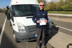 Very well done Bruce from Tresham College Kettering passing your D1 minibus test today. Stay safe from Neville and Three Shires Driving Centre Ltd