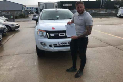 Congratulations Marcus on passing your towing test with only 1 fault. Happy holidays in your caravan. From Neville and Three Shires Driving Centre Ltd.