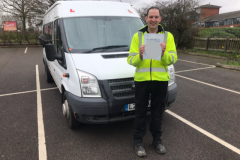 Congratulations to Laurence from Tresham College Kettering on passing your D1 minibus test with only 1 driving fault, brilliant result! From Neville and Three Shires Driving Centre Ltd.